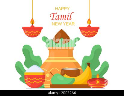 Happy Tamil New Year vector concept Stock Vector