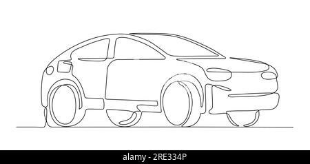 Car continuous line vector concept Stock Vector