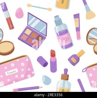 Seamless pattern with cosmetics vector Stock Vector
