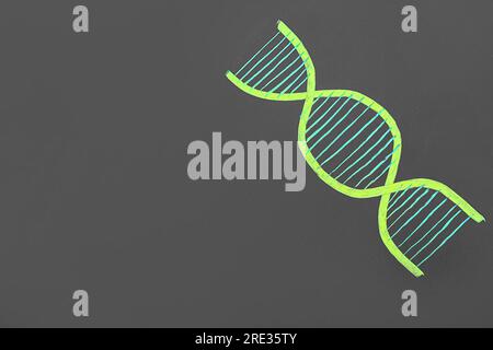 Drawn DNA molecule on black chalkboard Stock Photo