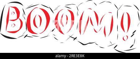 Cartoon illustration of BOOM! Stock Vector