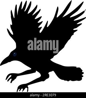 A raven in flight Stock Vector