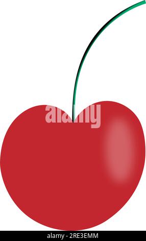 An illustration of a red cherry Stock Vector
