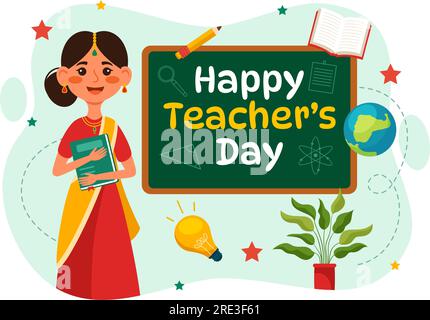 Happy Teacher day in India Vector Illustration with the Teachers Wear ...