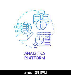 2D analytics platform concept linear icon Stock Vector