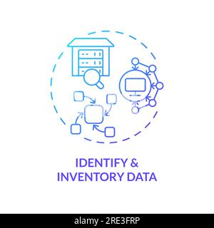 2D identify and inventory data concept linear icon Stock Vector