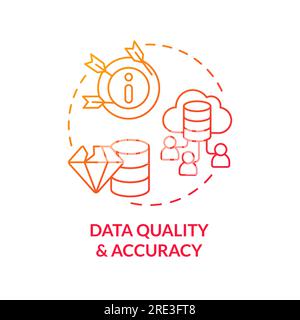 2D data quality and accuracy concept linear icon Stock Vector