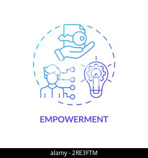 2D empowerment concept linear icon Stock Vector