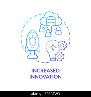 2D increased innovation concept linear icon Stock Vector