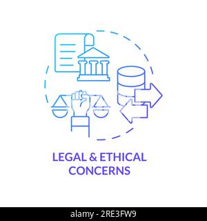 2D legal and ethical concerns concept linear icon Stock Vector