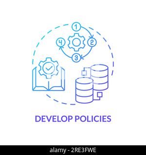 2D develop policies linear icon Stock Vector