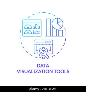 2D data visualization tools concept linear icon Stock Vector