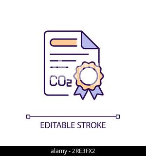 Thin line emissions certificate concept icon Stock Vector