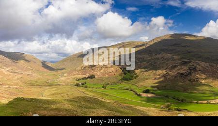 Hardknott Pass between Eskdale and the Duddon Valley in the Lake District Cumbria north east England UK Stock Photo