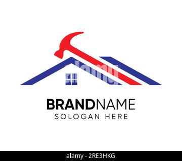 Home repair construction logo icon. Home service design logo illustration Stock Vector