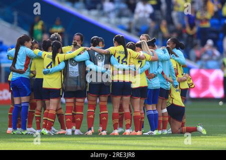 Sydney, Australia. 25th July 2023; Sydney Football Stadium, Sydney, NSW, Australia: FIFA Womens World Cup Group H Football, Colombia versus Korea Republic; Colombia players huddle after the match Credit: Action Plus Sports Images/Alamy Live News Stock Photo