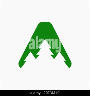 Palm Tree In Letter A For Holiday Rentals, Travel Service, Tropical Spa Symbol Stock Vector