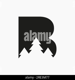 Palm Tree In Letter B For Holiday Rentals, Travel Service, Tropical Spa Symbol Stock Vector