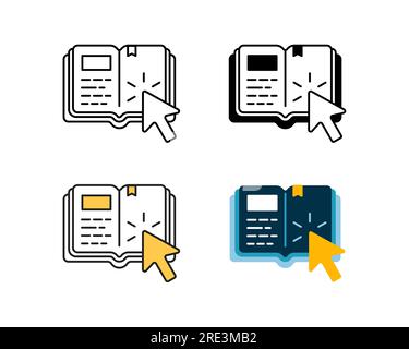 online library icon vector design in 4 style line, glyph, duotone, and flat Stock Vector