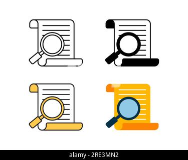 exam analysis icon vector design in 4 style line, glyph, duotone, and flat Stock Vector