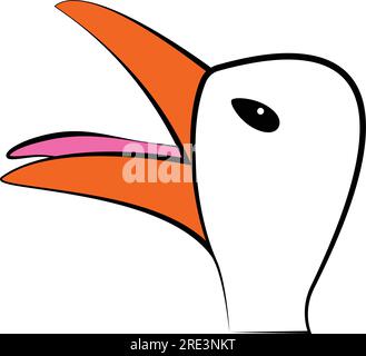 The head of a squawking goose Stock Vector