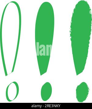 A set of green exclamation points Stock Vector