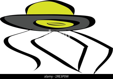 A cartoon sketch of a flying saucer Stock Vector