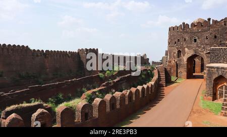 Front Ruin Fortress of Bidar Fort, Karnataka, India Stock Photo