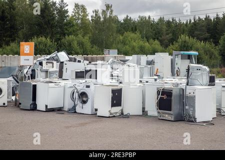 Appliances At A Recycling Centre in Flen, sweden Stock Photo