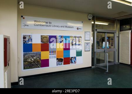 Cumbernauld Library and Museum in The Centre shopping centre at Cumbernauld New Town in North Lanarkshire, Scotland. Stock Photo