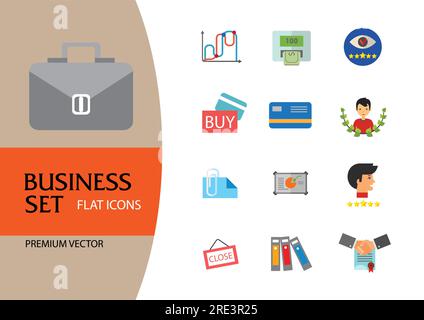 Business icons set Stock Vector