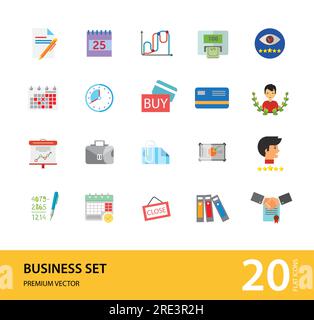 Business icons set Stock Vector