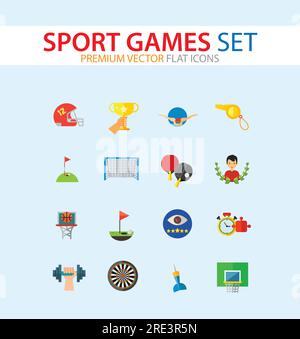 Sport Games Icon Set Stock Vector