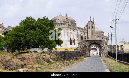 Entrance For the Jami Masjid of Gulbarga Fort, built in 1367 by Al-ud-din Hasan Bahmani in Persian Architecture Style, Kalaburgi, Karnataka, India Stock Photo