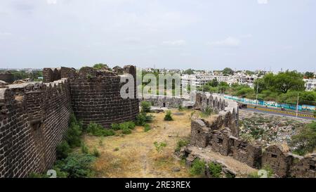 View of Ruined Fortress of Gulbarga Fort, Kalaburgi, Karnataka, India Stock Photo