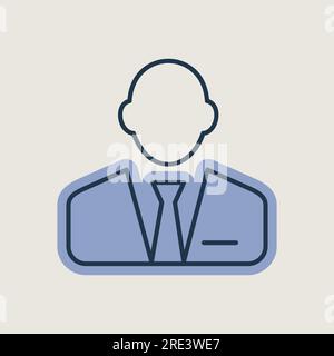 User icon of man in business suit outline icon. Business sign. Graph symbol for your web site design, logo, app, UI. Vector illustration, EPS10. Stock Vector