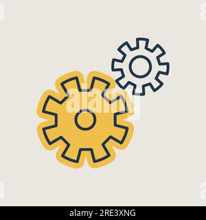 Gear outline icon. Teamwork. Finances sign. Graph symbol for your web site design, logo, app, UI. Vector illustration, EPS10. Stock Vector