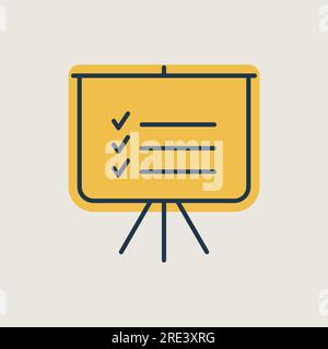 Statistics in training board outline icon. Planning sign. Business. Graph symbol for your web site design, logo, app, UI. Vector illustration, EPS10. Stock Vector