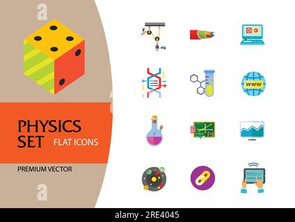Physics Icon Set Stock Vector