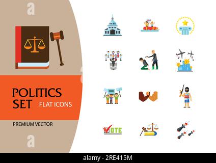 Politics Icon Set Stock Vector