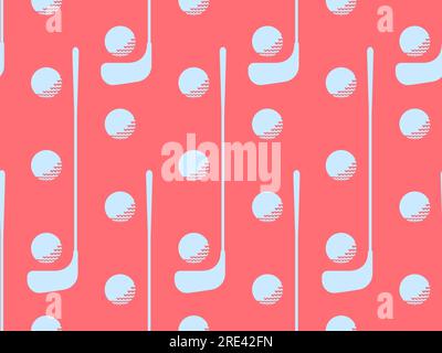 Seamless pattern with golf clubs and balls. Golf ball on a red background in vintage style, two colors red and white. Design for typography, banners a Stock Vector