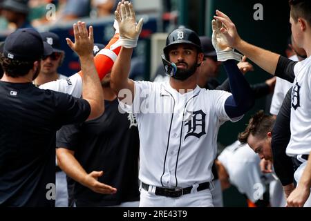 Detroit Tigers' Kerry Carpenter in action during a baseball game ...