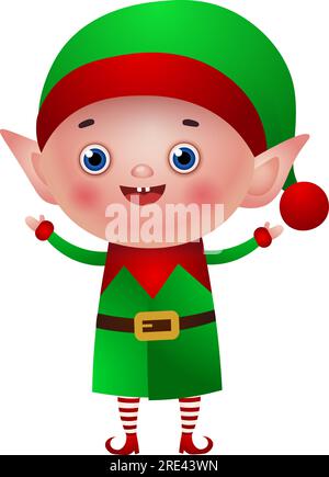 Happy Christmas elf vector illustration Stock Vector