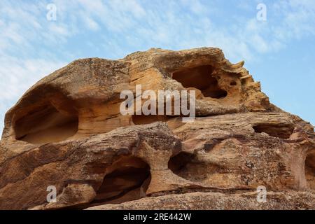 Strange rock formations in the mountains Stock Photo