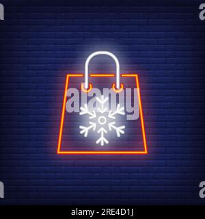 Christmas present neon sign Stock Vector
