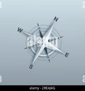 Compass 3d blue symbol background Stock Vector