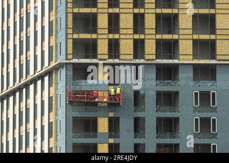 Thermal exterior insulation of a building  Stock Photo