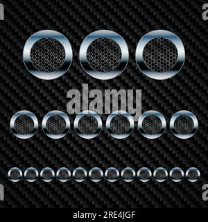 Abstract metal circles carbon Stock Vector