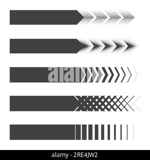 Halftones arrows lines patterns Stock Vector