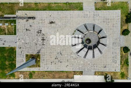 Wide angel image of the very respected and important Tsitsernakaberd Armenian Genocide Memorial Complex Stock Photo